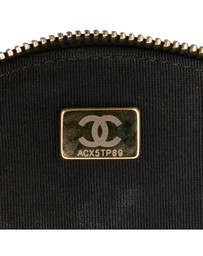 Pre-Loved by Azura Reborn - Pre-Loved Quilted Lambskin Oval Logo Chain Top Handle Round Clutch on Chain