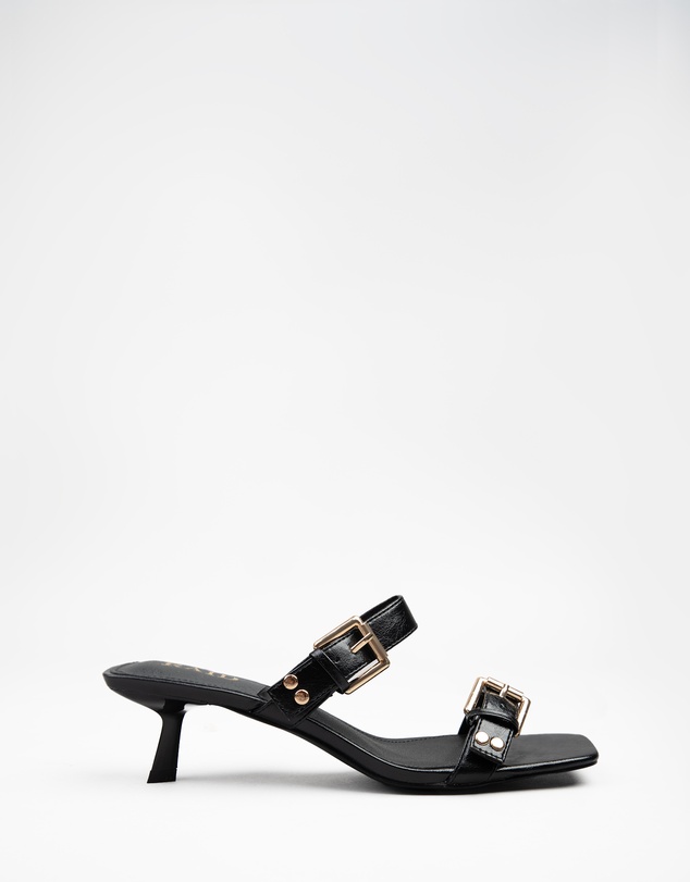 RAID - Mesmerize kitten heeled sandals with buckles in black