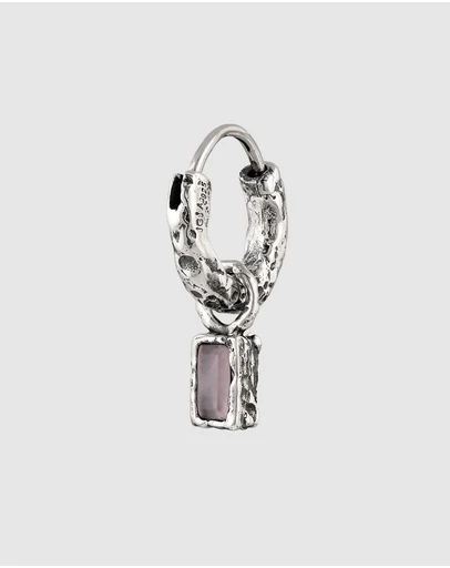 Haze & Glory - Liquid Rose Hoop in Oxidised 925 Silver