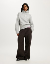 Cotton On - Luxe Funnel Zip Pullover