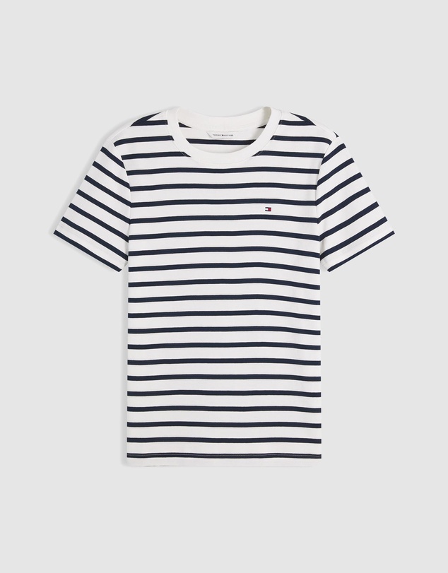 Tommy Hilfiger - Flag Embroidery Ribbed Slim T-Shirt