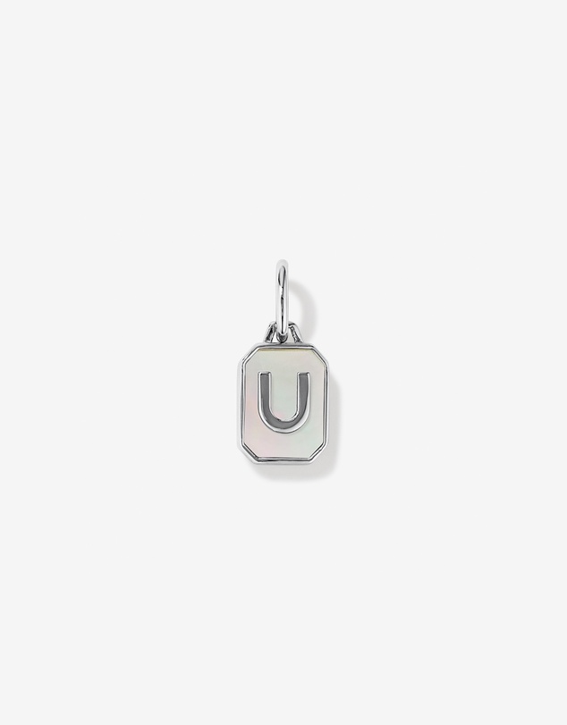 Michael Hill - Letter U Mother of Pearl Initial Pendant in Sterling Silver