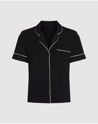 Hunkemoller - Jacket SS Jersey Essential Sleep Shirt