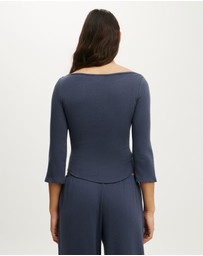 Cotton On Body - Dreamy Soft Pointelle 3/4 Long Sleeve Top