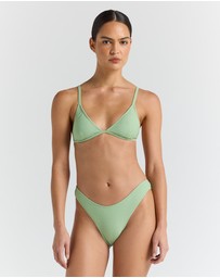 Poolside Paradiso - Poolside Bralette Tri Tie Bikini Top - Palm