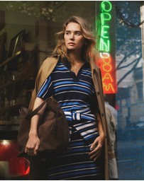 Country Road - Australian Merino Stripe Polo Knit Dress