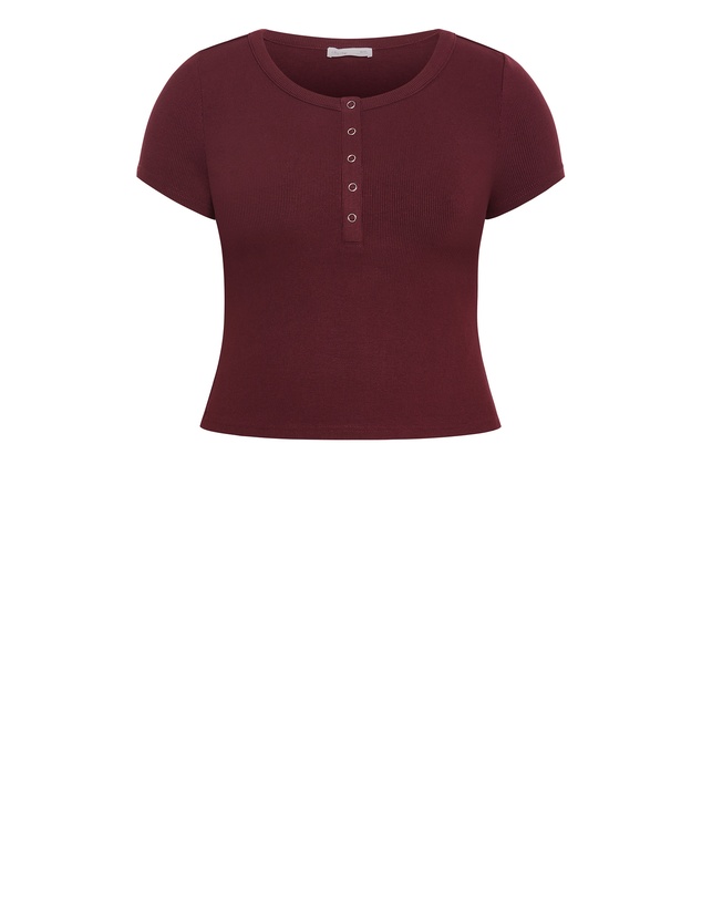 City Chic - Kara Henley Rib Tee