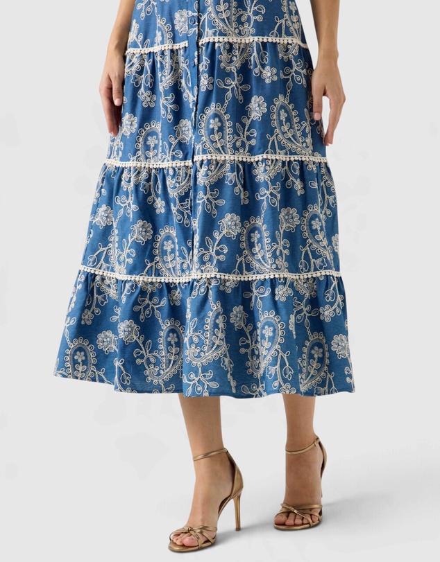 GUESS - Short Sleeve Evelyn Midi Dress