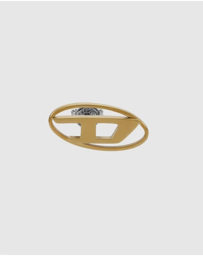 Diesel - Oval D Logo Gold Tone Earring