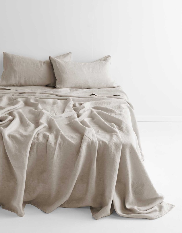 Aura Home - Emile Linen Flat Sheet