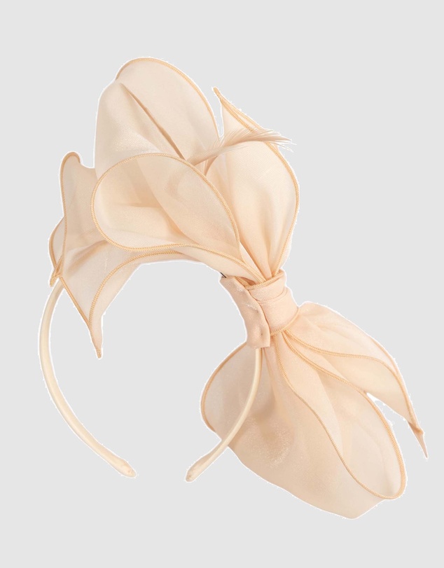 Max Alexander - Nude Organza Bow Fascinator