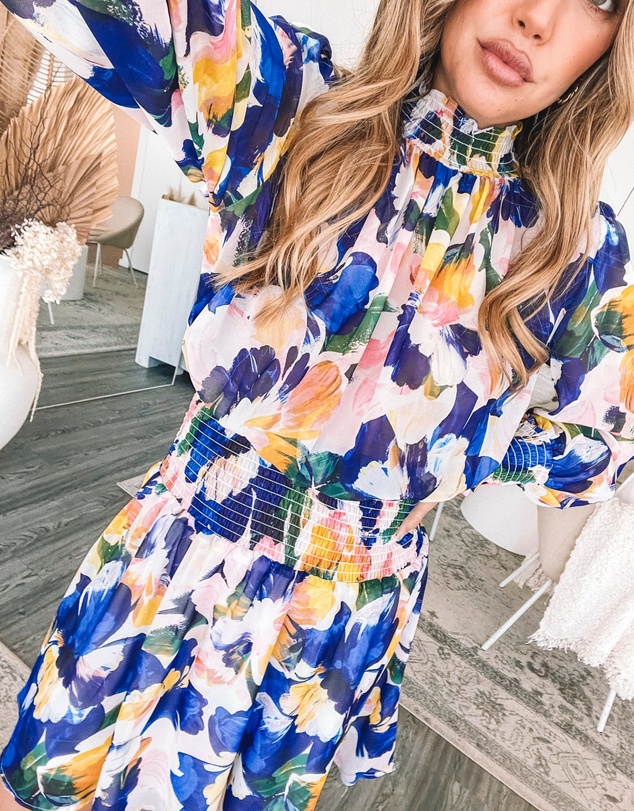 Esther & Co - Neary Dress - Painted Cobalt