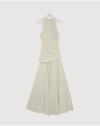 Revibe - Repaired CHANCERY Layla High Neck Lace Panelled Maxi Dress - AU 8
