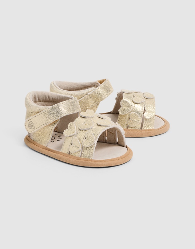 Pretty Brave - HEARTS SANDAL Gold Sparkle