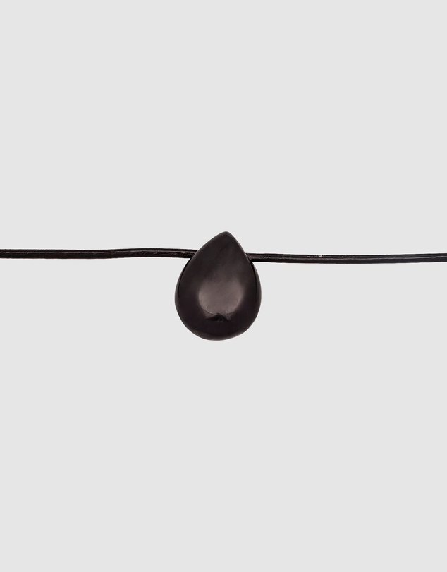 Kuzzoi - ICONIC EXCLUSIVE - Leather Cord Necklace with Onyx Teardrop