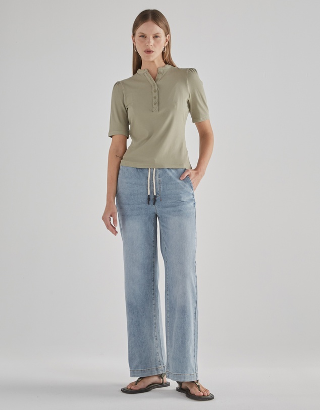 DRICOPER DENIM - Misha Sage Green Rib Top