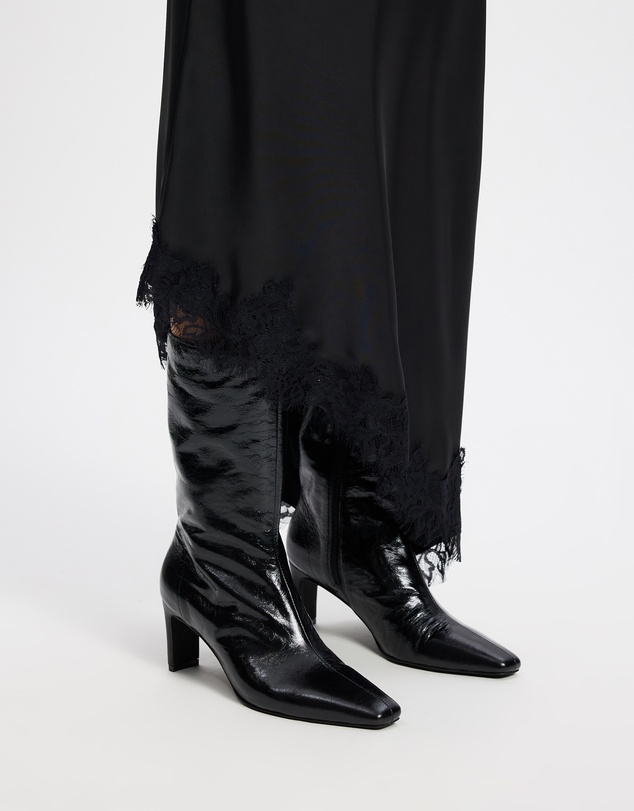 AERE - Anais Square Toe Heeled Leather Ankle Boots