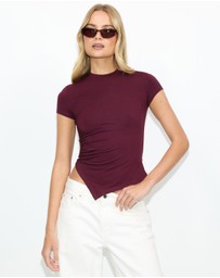 Dazie - Parker Ruched Short Sleeve Top
