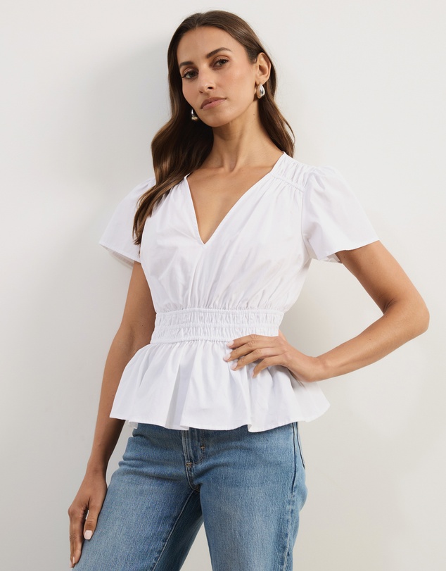 Atmos&Here - Lana Cotton Shirred Top