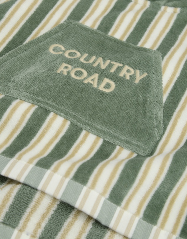 Country Road - Cotton Stripe Logo Poncho