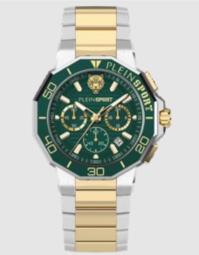 Plein Sport - Plein Titan Watch 46mm Green Dial and Silver-tone Bracelet