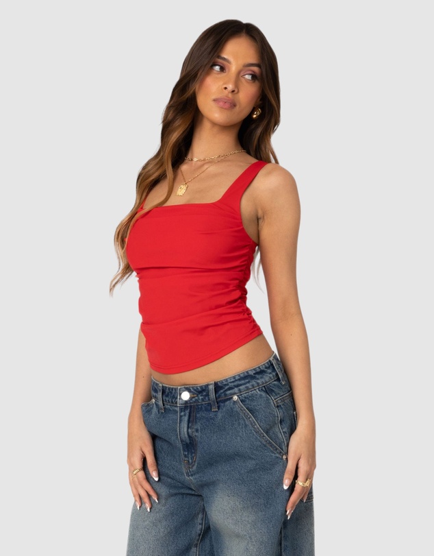 EDIKTED - Rio Ruched Square Neck Top