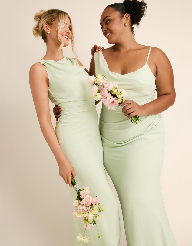 Six Stories - Twist Asymmetrical Chiffon Bridesmaid Dress