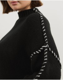 Atmos&Here Curvy - Arna Blanket Stitch Jumper