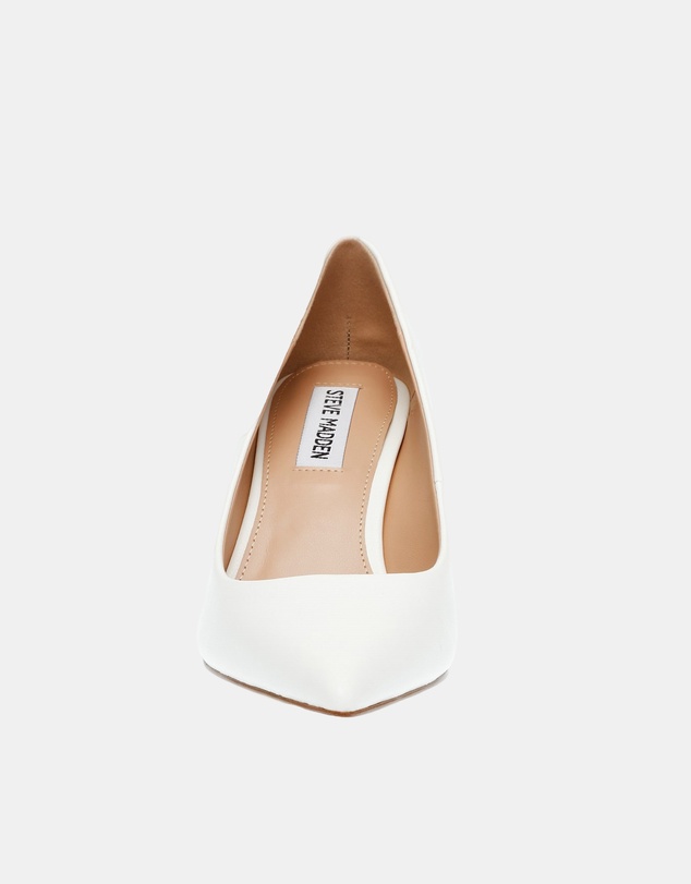 Steve Madden - Can-Do White Leather Heels