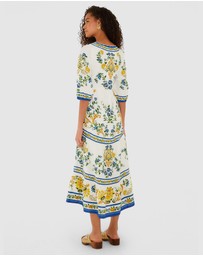 Farm Rio - Emily Floral Tapestry Off-White Maxi Dress