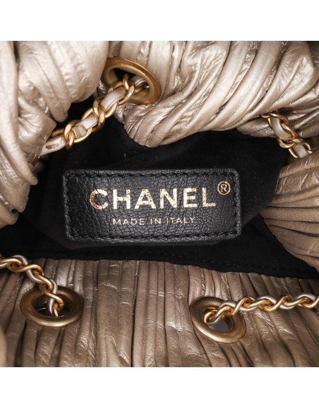 Pre-Loved by Azura Reborn - Pre-Loved chanel Pleated Leather Backpack Chain Detail