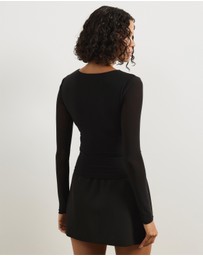 Atmos&Here - Alice Gathered Mesh Top