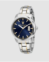 Maserati - Maserati Successo 42mm Blue Dial Two Tone Stainless Steel Strap  Watch