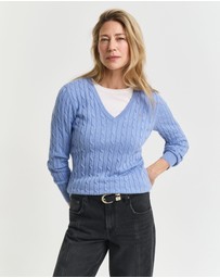 Gant - Stretch Cotton Cable V-Neck Knit