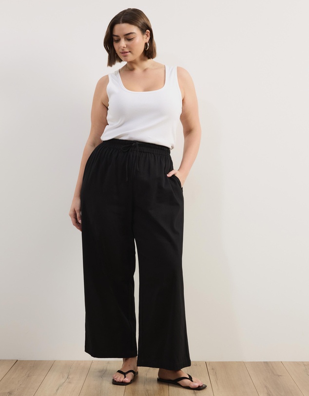 Atmos&Here Curvy - Willow Piping Cotton Twill Pants