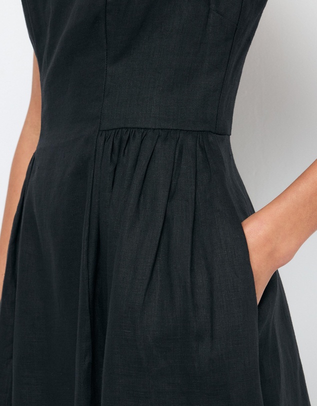 AERE - Gabriella Linen Midi Dress