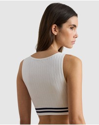 Lauren by Ralph Lauren - Cricket Cable Knit Lightly-Lined Crop Top Bra