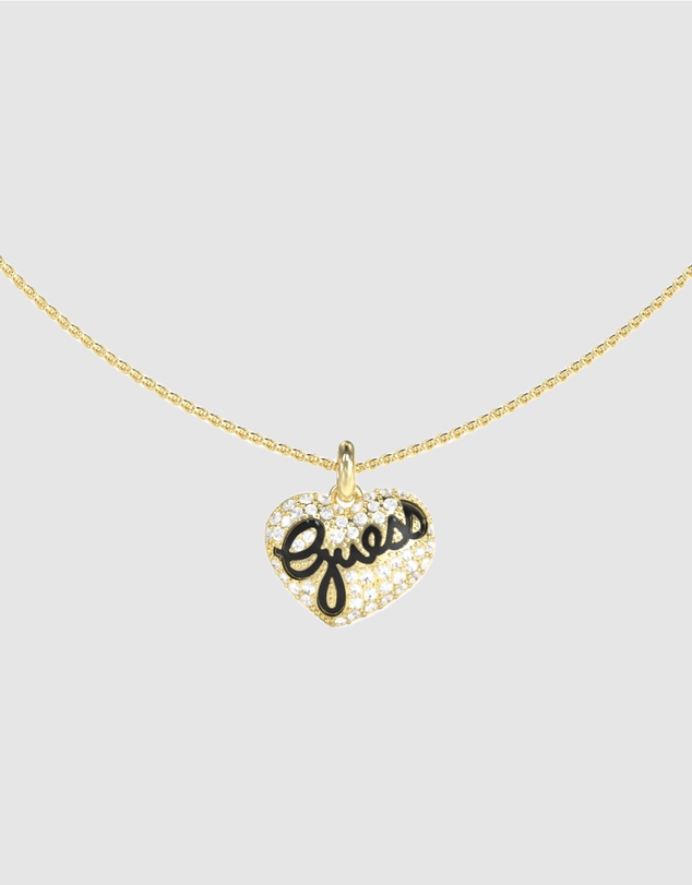 GUESS - Silver-Tone Vintage Guess Heart Necklace