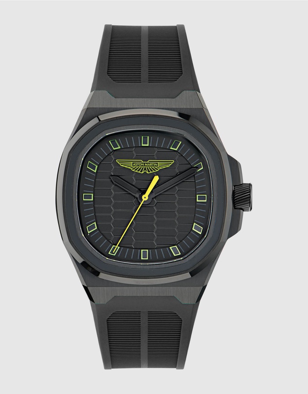 Aston Martin - GPQ Black Stainless Steel Black Silicone Watch