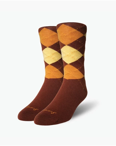 Swanky Socks - Amber Gold Argyle