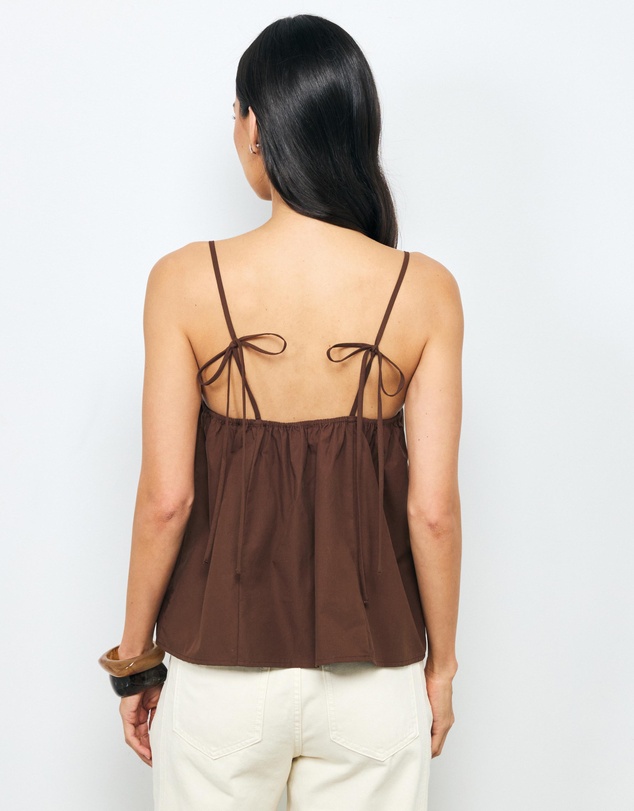 AERE - Zara Ruched Poplin Top