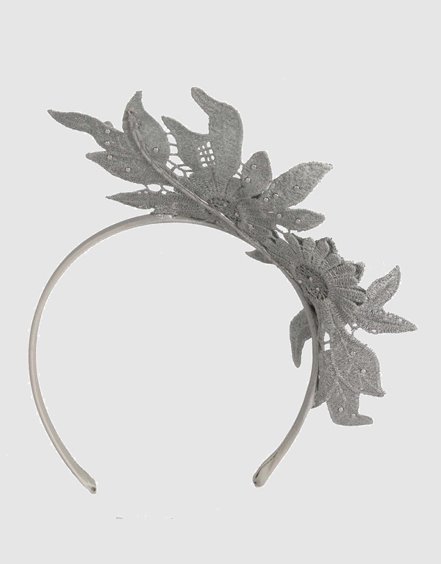 Max Alexander - Lace Crown Silver Headband Fascinator