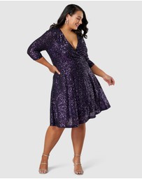 Pink Dusk by Curve Project - Are You Jelly Sequin Dress