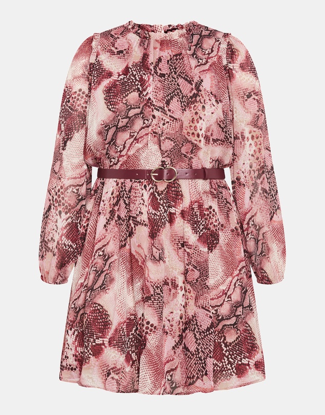 City Chic - Plus size Maddie Print Dress - cherry snake