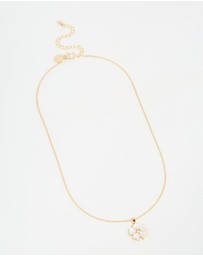 Lovisa - Gold Plated Catseye Flower Pendant Necklace