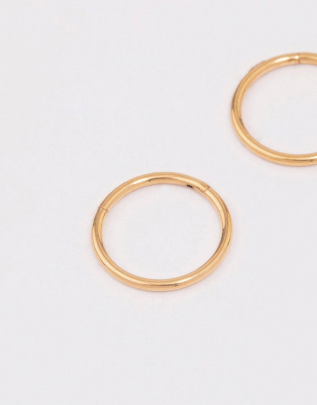 Lovisa - Gold Plated Titanium Sleeper Earrings 8mm