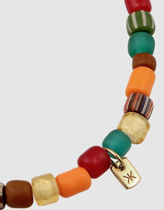 Kuzzoi - ICONIC EXCLUSIVE - Mixed Bead Bracelet with Gold-Plated Silver Elements