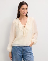 The Fated - Kyla Ruffled Neck Blouse