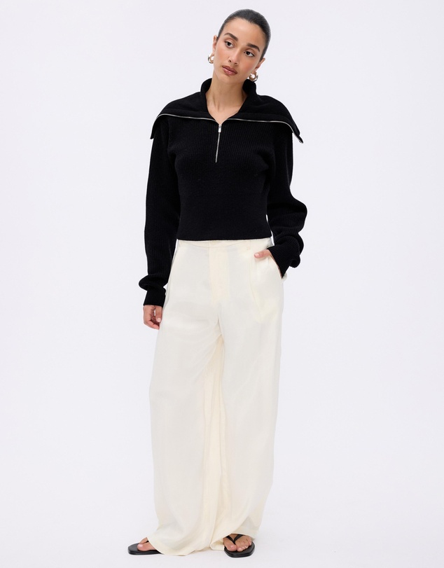Minima Esenciales - Cyro Merino Wool Cashmere Blend Zip Knit Jumper