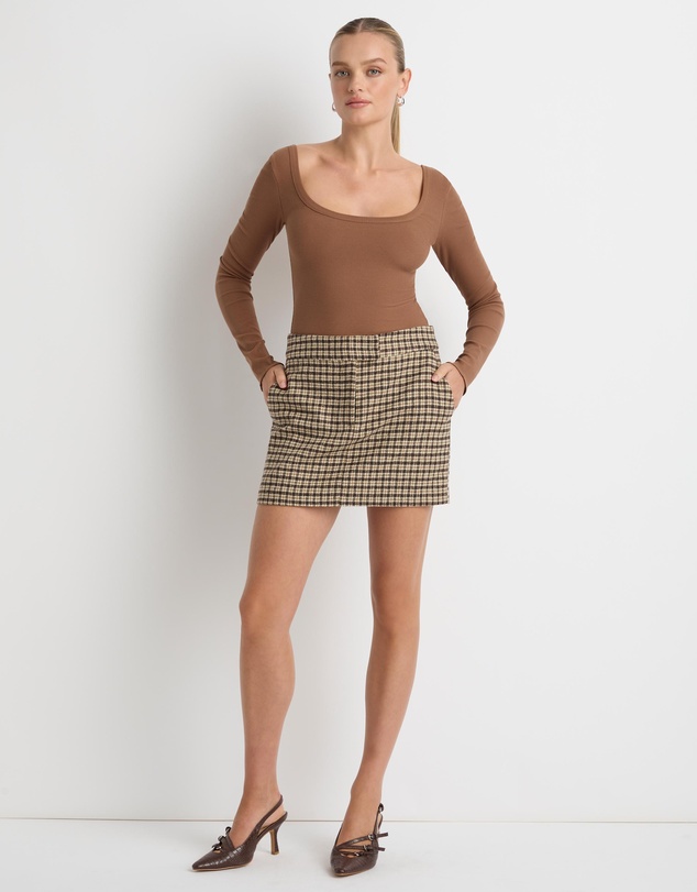 Dazie - Whimsey Houndstooth Mini Skirt